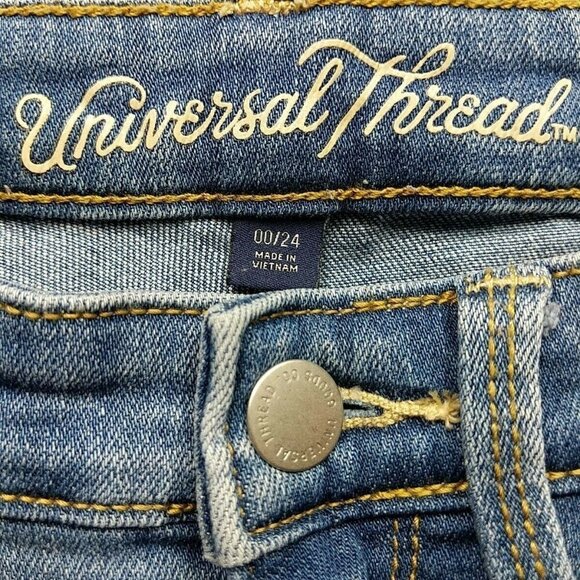 Universal Thread High Rise Straight Crop Jeans Medium Wash 00/24 - Picture 5 of 10